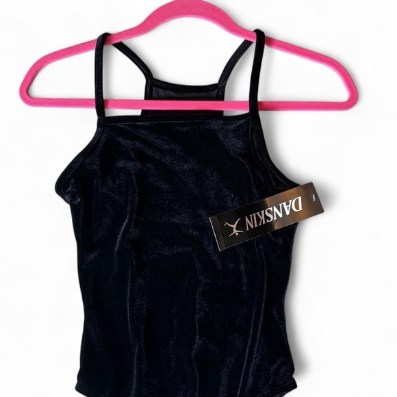 NWT -Danskin Black Velvet Halter Leotard - Size Medium, - Picture 3 of 7